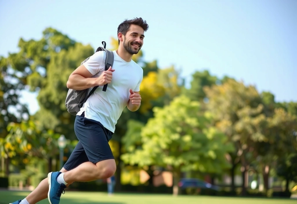 Man jogging in a park, representing cardiovascular health