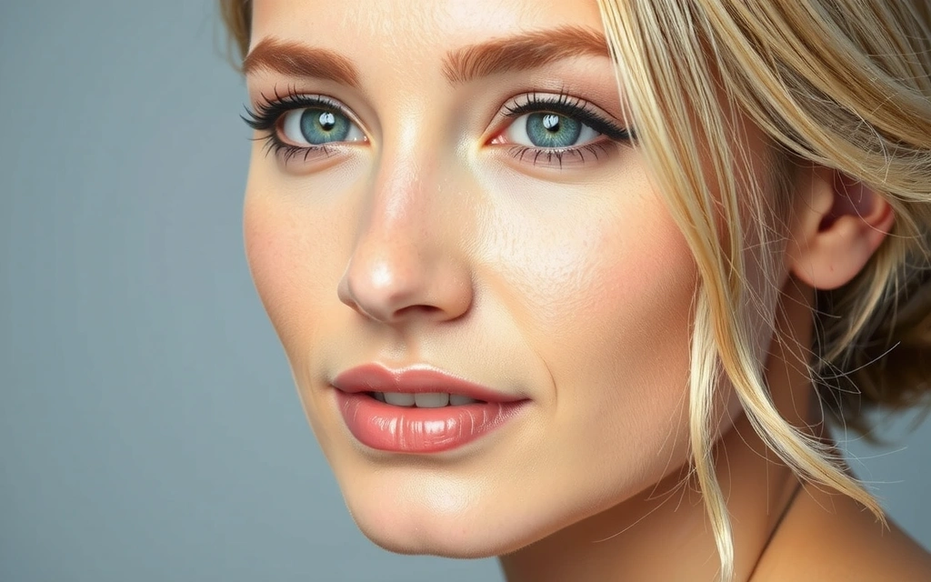 Elegant woman with glowing skin, natural light